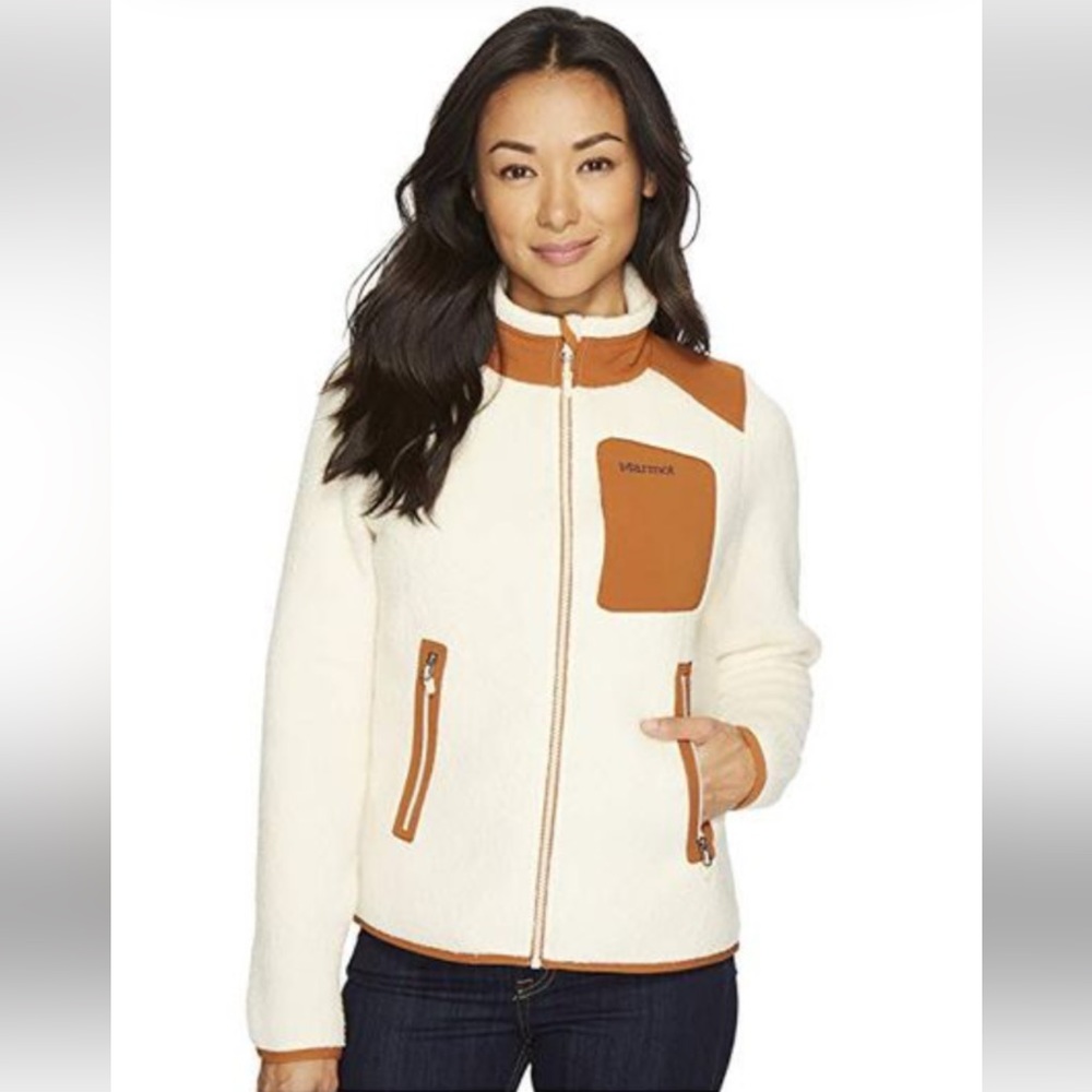 Marmot Wiley Sherpa Jacket size S Full Zip color Cream Terra excellent condition
